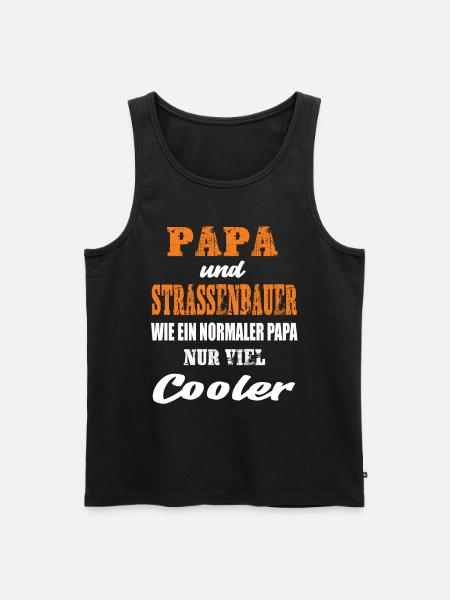Papa und Strassenbauer - Männer Premium Bio Tank Top - Schwarz