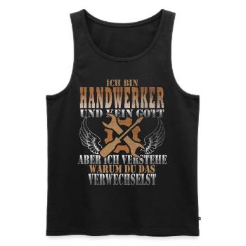 Maurer Handwerker Handwerk Heimwerken Schrauber - Männer Premium Bio Tank Top - Schwarz - Vorne - Michal (187cm)