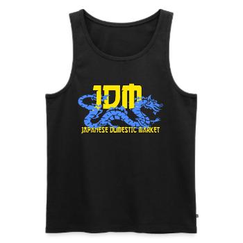 JDM Marché intérieur japonais - Débardeur bio Premium Homme - noir - Devant - Michal (187cm)