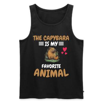 Animal préféré Capybara Animal Gift Capybara - Débardeur bio Premium Homme - noir - Devant - AI Model Male 178 light (178cm)