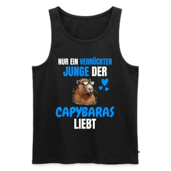 Zoo Tier Lustiges Jungen Geschenk Capybara - Männer Premium Bio Tank Top - Schwarz - Vorne - AI Model Male 178 light (178cm)
