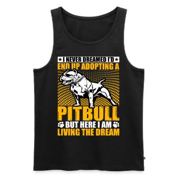 Pitbull drôle de dicton - Débardeur bio Premium Homme - noir - Devant - AI Model Male 178 light (178cm)
