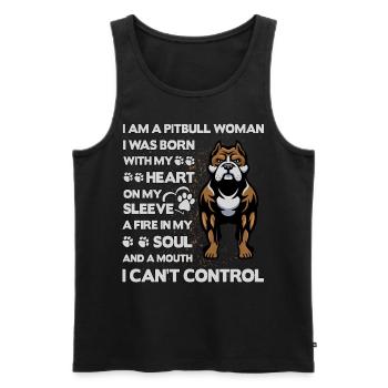 Pitbull drôle de dicton - Débardeur bio Premium Homme - noir - Devant - Michal (187cm)