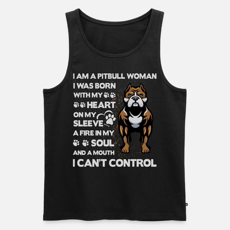 Pitbull Lustiger Spruch - Männer Premium Bio Tank Top - Schwarz