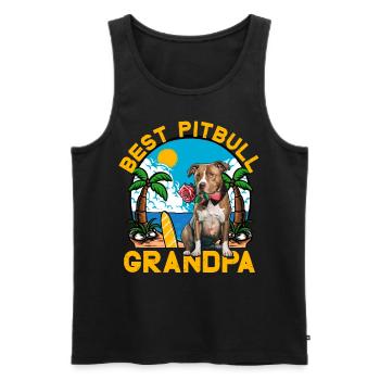 Meilleur grand-père Pitbull - Débardeur bio Premium Homme - noir - Devant - Michal (187cm)