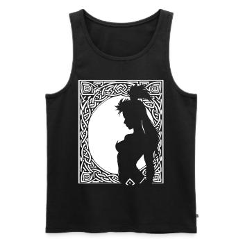 Fantasy Post Punk Celtic Tribal Art Batcave Girl - Men's Premium Organic Tank Top - black - Front - Michal (187cm)