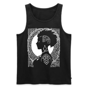 Fantasy Post Punk Celtic Tribal Art Batcave Girl - Débardeur bio Premium Homme - noir - Devant - AI Model Male 178 light (178cm)