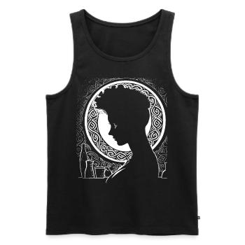 Fantasy Post Punk Celtic Tribal Art Batcave Girl - Débardeur bio Premium Homme - noir - Devant - AI Model Male 178 light (178cm)