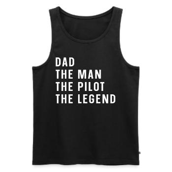 Dad Man Airplane saying - Männer Premium Bio Tank Top - Schwarz - Vorne - AI Model Male 178 light (178cm)