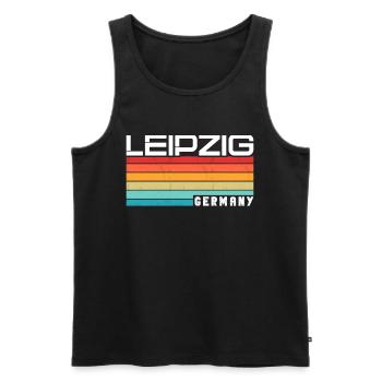 Leipzigerin Leipziger Leipzig - Männer Premium Bio Tank Top - Schwarz - Vorne - AI Model Male 178 light (178cm)