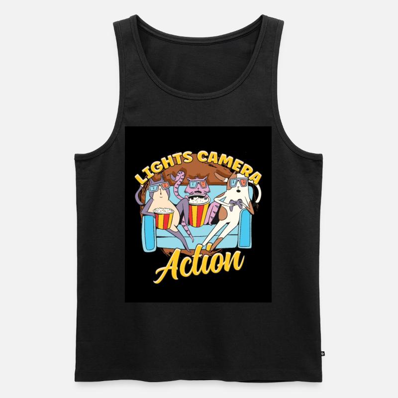 Ligts Camera Action - Männer Premium Bio Tank Top - Schwarz