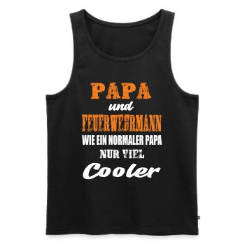 Papa und Feuerwehrmann - Männer Premium Bio Tank Top - Schwarz - Vorne - Michal (187cm)