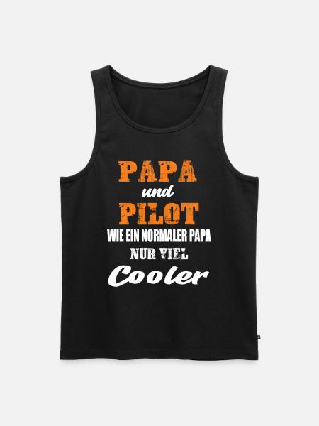 Papa und Pilot - Männer Premium Bio Tank Top - Schwarz