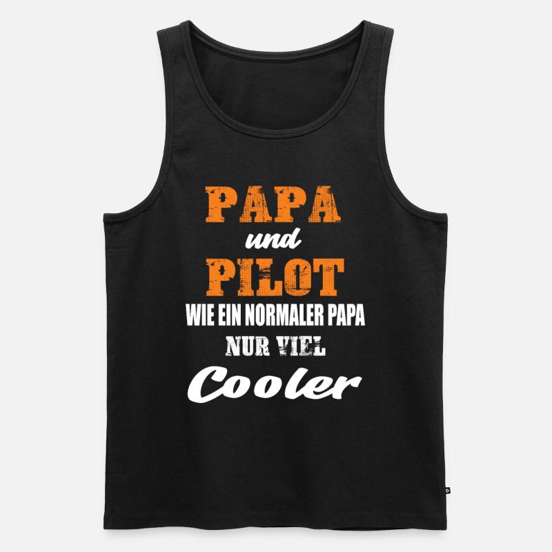Papa und Pilot - Männer Premium Bio Tank Top - Schwarz