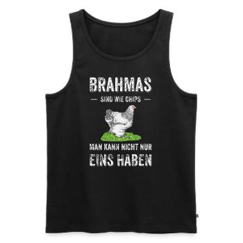 Brahma Hühner I Chicken Geflügel Motiv für - Männer Premium Bio Tank Top - Schwarz - Vorne - Michal (187cm)