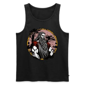 Bragi Norse Deity Viking Mythology God of Poetry - Men's Premium Organic Tank Top - black - Front - Michal (187cm)