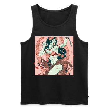 Kali Déesse de la Mort et du Temps Divinité Hindoue Mytholo - Débardeur bio Premium Homme - noir - Devant - AI Model Male 178 light (178cm)