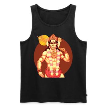 Hindu God Hanuman Monkey Deity of Wisdom Hinduism - Men's Premium Organic Tank Top - black - Front - Michal (187cm)