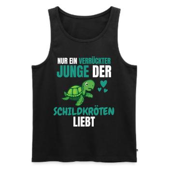 Verrückter Junge Meerestier Geschenk Schildkröte - Männer Premium Bio Tank Top - Schwarz - Vorne - Michal (187cm)