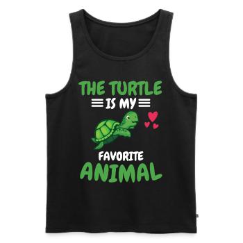 Favorite Animal Sea Animal Animal Gift Turtle - Men's Premium Organic Tank Top - black - Front - Michal (187cm)