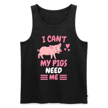 Farm Animal Lovers Funny Gift Pig - Men's Premium Organic Tank Top - black - Front - AI Model Male 178 light (178cm)