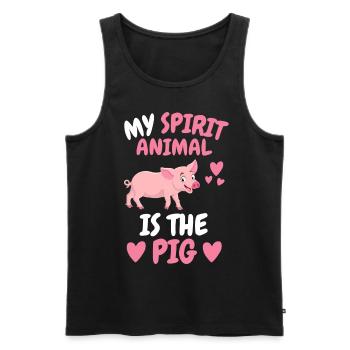 Animal fermier Mon animal spirituel est le cochon - Débardeur bio Premium Homme - noir - Devant - Michal (187cm)