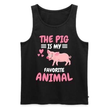 Favorite Animal Gift Farm Animal Pig - Men's Premium Organic Tank Top - black - Front - Michal (187cm)