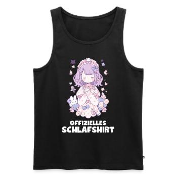Kawaii Schlafshirt - Offizielles Anime Design - Männer Premium Bio Tank Top - Schwarz - Vorne - Michal (187cm)