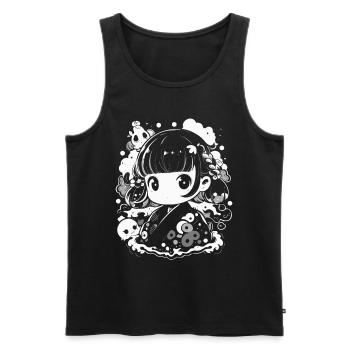 Süßes Anime Design für Anime-Fans und Otakus - Männer Premium Bio Tank Top - Schwarz - Vorne - Michal (187cm)