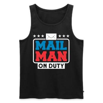Postman Postman Letter Parcel Service Gift - Men's Premium Organic Tank Top - black - Front - Michal (187cm)