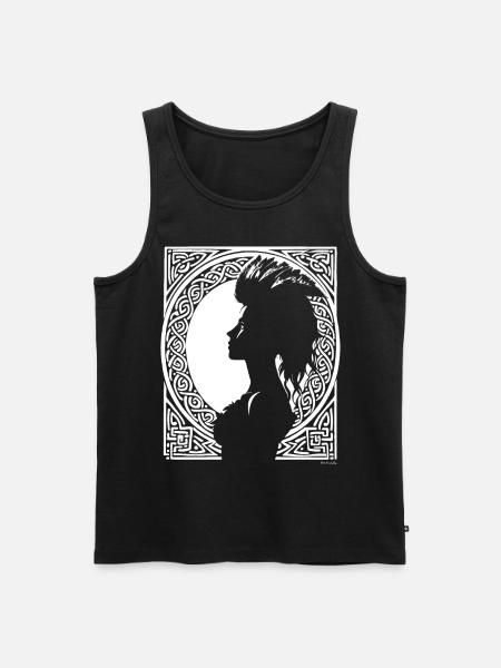 Fantasy Post Punk Celtic Tribal Art Batcave Girl - Débardeur bio Premium Homme - noir