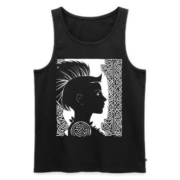 Fantasy Post Punk Celtic Tribal Art Batcave Girl - Débardeur bio Premium Homme - noir - Devant - AI Model Male 178 light (178cm)