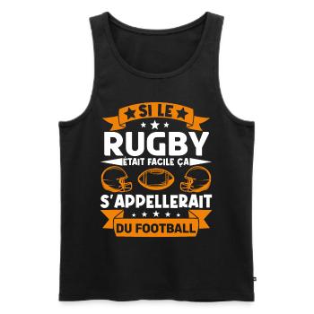 Cadeau rugbyman. cadeau rugby France. rugby fan . - Débardeur bio Premium Homme - noir - Devant - Michal (187cm)