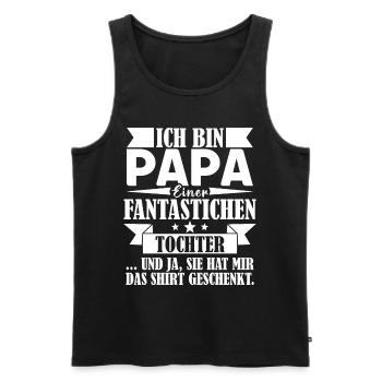 Ich bin Papa einer fantastischen Tochter Vater - Männer Premium Bio Tank Top - Schwarz - Vorne - Michal (187cm)