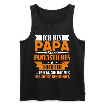 Ich bin Papa einer fantastischen Tochter Vater - Männer Premium Bio Tank Top - Schwarz - Vorne - Michal (187cm)