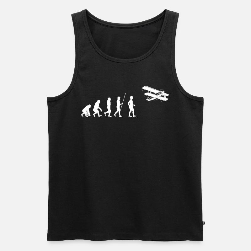 Airplane Heartbeat - Männer Premium Bio Tank Top - Schwarz