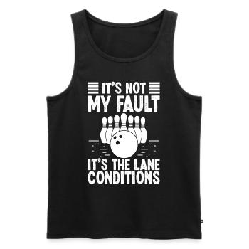 It's not my fault Bowling Design - Men's Premium Organic Tank Top - black - Front - Michal (187cm)