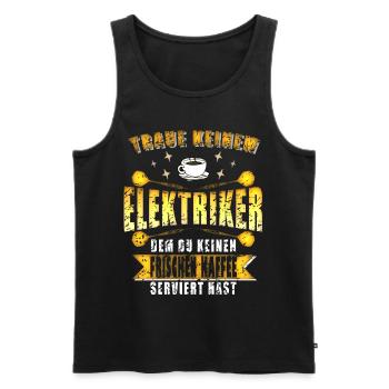Elektriker Installateur Baustelle Kaffee Dart - Männer Premium Bio Tank Top - Schwarz - Vorne - Michal (187cm)