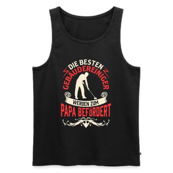 Gebäudereiniger wird zum Papa Fensterputzer - Männer Premium Bio Tank Top - Schwarz - Vorne - Michal (187cm)