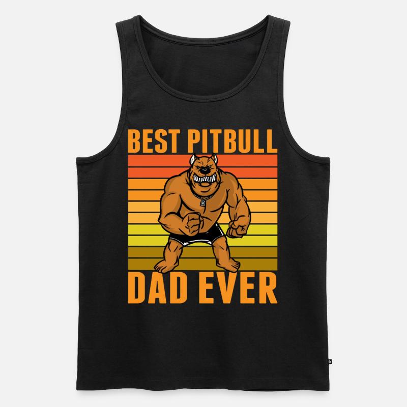 Best Pitbull dad ever - Männer Premium Bio Tank Top - Schwarz