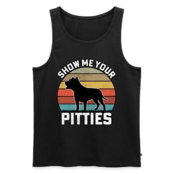 Montrez-moi vos pitties - Débardeur bio Premium Homme - noir - Devant - AI Model Male 178 light (178cm)