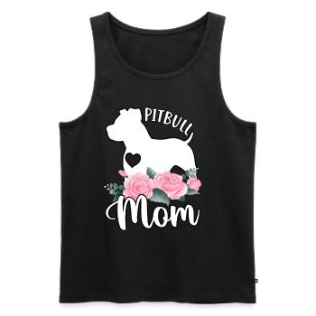 Pitbull Mom - Men's Premium Organic Tank Top - black - Front - Michal (187cm)