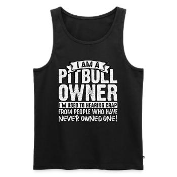 I am a pitbull owner - Men's Premium Organic Tank Top - black - Front - Michal (187cm)