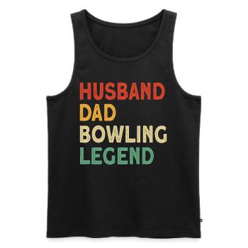 Husband Dad Bowling Legend Design - Männer Premium Bio Tank Top - Schwarz - Vorne - AI Model Male 178 light (178cm)