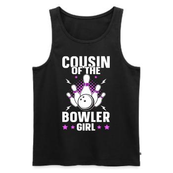 Cousin de la Bowler Girl - Débardeur bio Premium Homme - noir - Devant - Michal (187cm)