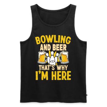 Bowling and Beer bowling Design - Männer Premium Bio Tank Top - Schwarz - Vorne - AI Model Male 178 light (178cm)