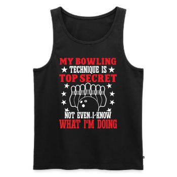 My Bowling technique is mysterious not - Männer Premium Bio Tank Top - Schwarz - Vorne - Michal (187cm)
