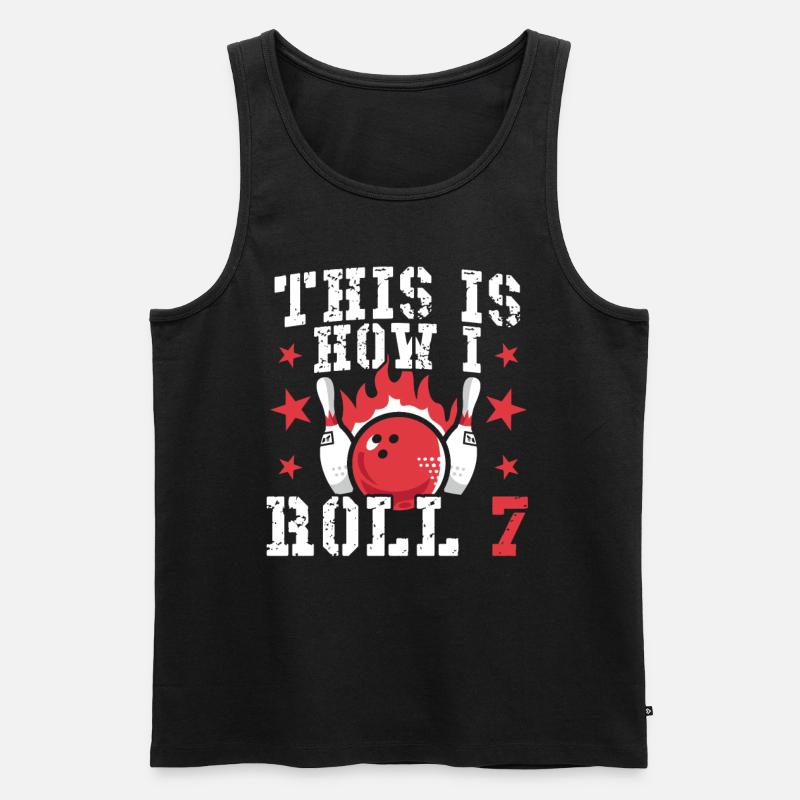 Bowling Design Birthday - Männer Premium Bio Tank Top - Schwarz