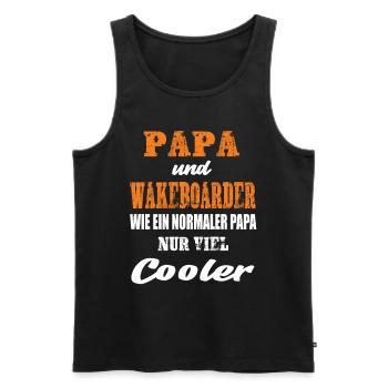 Papa und Wakeboarder Wakeboarding Waker - Männer Premium Bio Tank Top - Schwarz - Vorne - Michal (187cm)