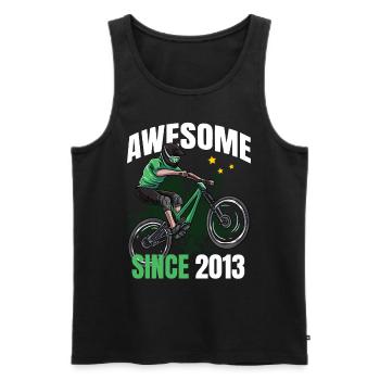 Awesome since 2013 - 10. Mountainbike Geburtstag - Männer Premium Bio Tank Top - Schwarz - Vorne - Michal (187cm)